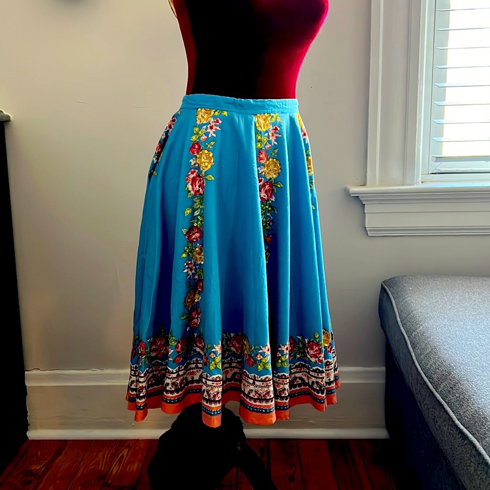 Flare sequin skirt